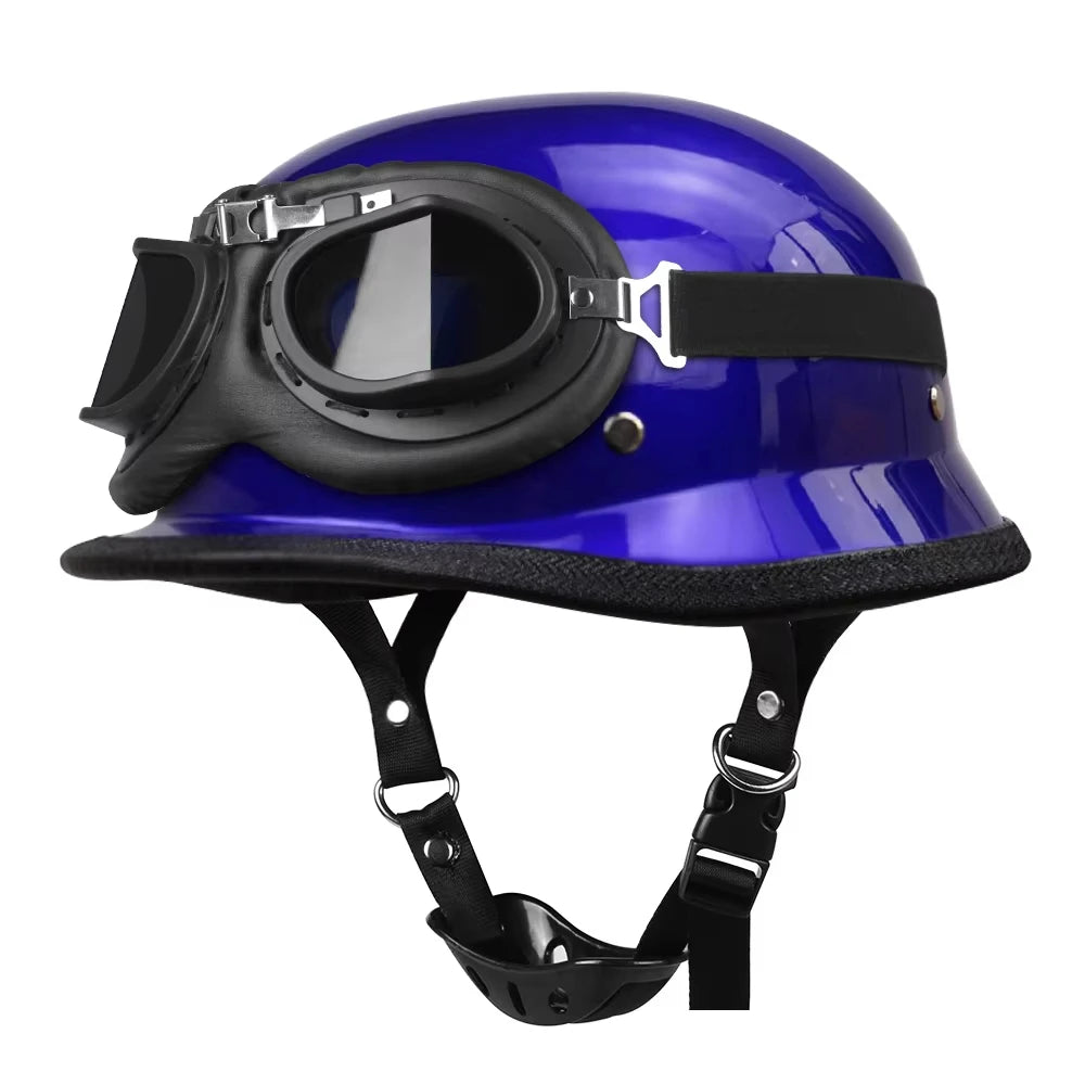 Motorcycle Open Face Helmet Vintage Fashion Safety Helmets Men Women Unisex Scooter Four Seasons Helmet