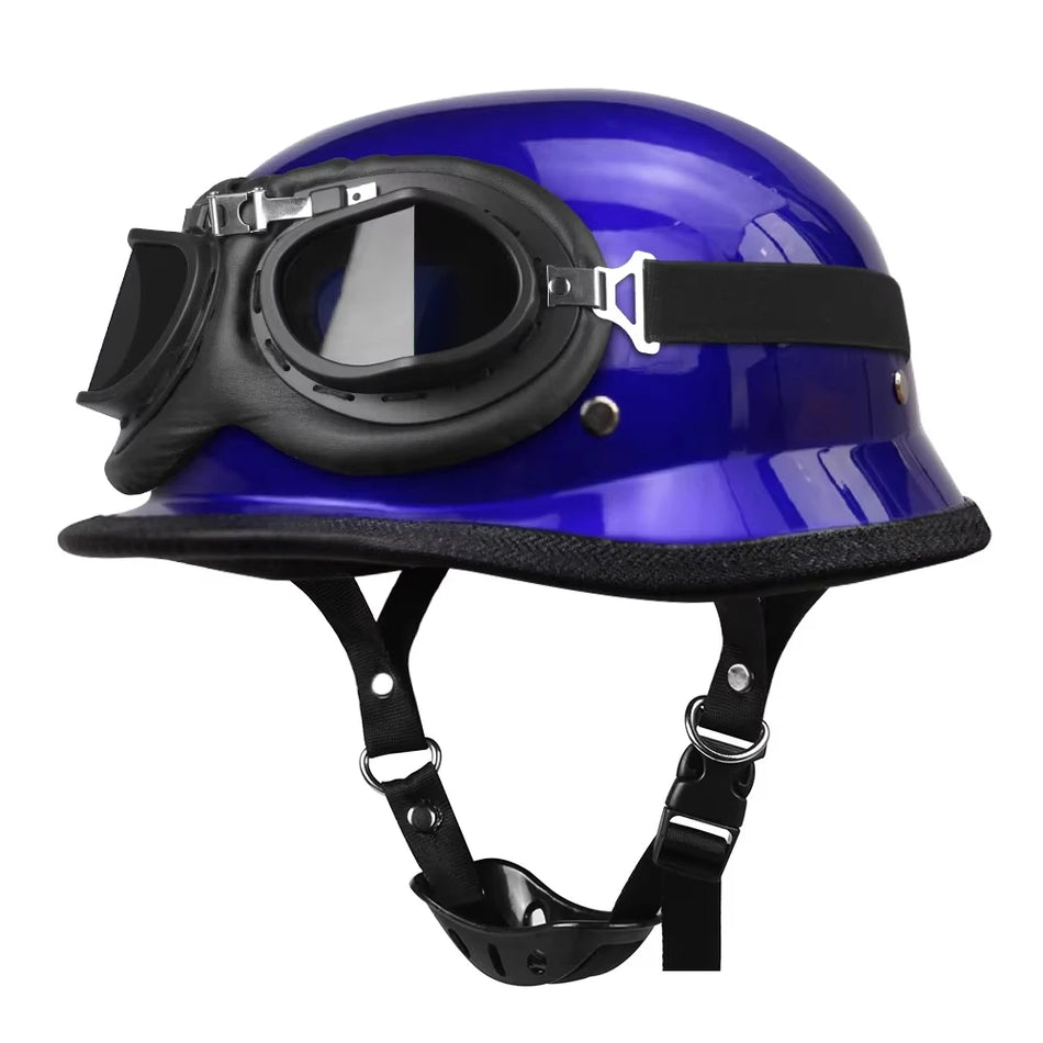 Motorcycle Open Face Helmet Vintage Fashion Safety Helmets Men Women Unisex Scooter Four Seasons Helmet 307Bright BU-316Lens