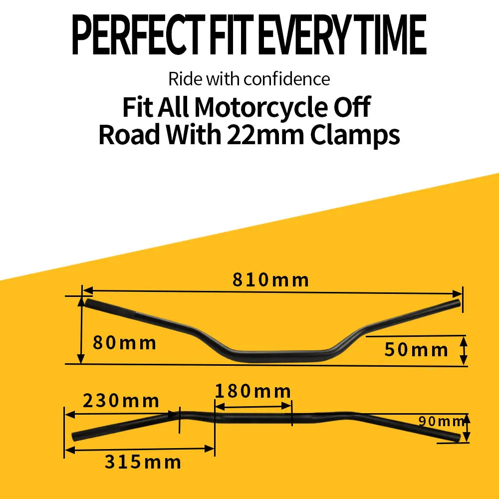 Motorcycle 7/8" 22mm Handlebar Handle Bar Aluminum Alloy Handlebars Anti-rust Handle Bars for KTM HONDA SUZUKI YAMAHA Universal
