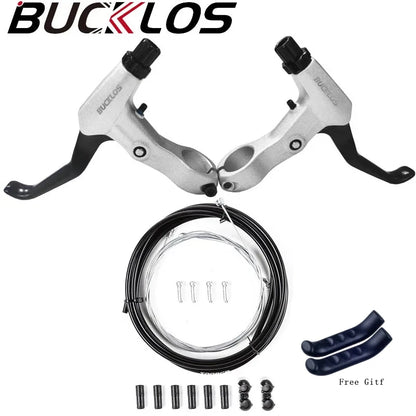 BUCKLOS FR5 Bike Brake Levers Aluminum Alloy Road Bike V Brake Lever Durable Bicycle Disc Brake Handle Lever Bicycle Accessories WHITE LEVER-CABLE