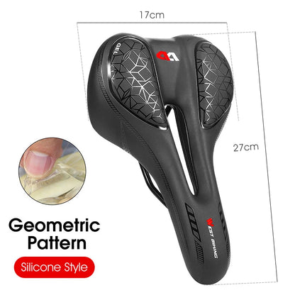 WEST BIKING MTB Bike Bicycle Saddle Rail Hollow Breathable Absorption Rainproof Soft Comfortable Sponge Casual Road Cycling Seat