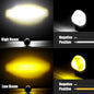 1pc Motorcycle Mini Driving Light Dual Colo for Headlight Auxiliary Spotlight Lamp R ATV Scooter Moto Fog Light Accessories 12V yellow and white