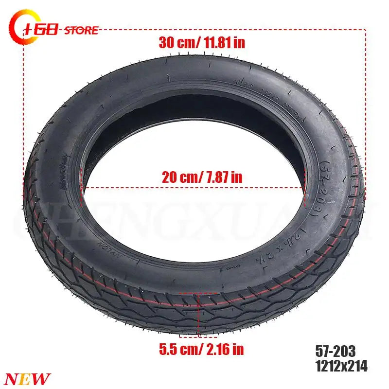 12 Inch Tubeless Tyres 12 1/2x2 1/4 57-203 Vacuum Tires Fits Electric Bicycle CarriFolding Electric Bicycle