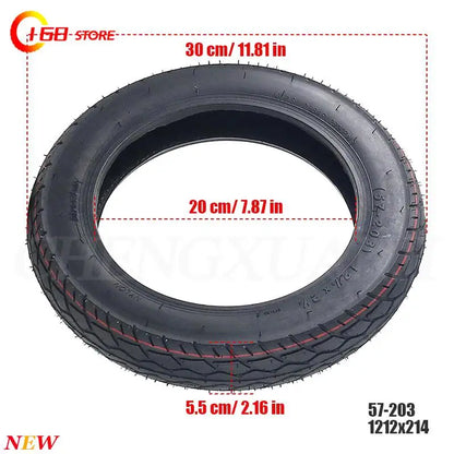 12 Inch Tubeless Tyres 12 1/2x2 1/4 57-203 Vacuum Tires Fits Electric Bicycle CarriFolding Electric Bicycle