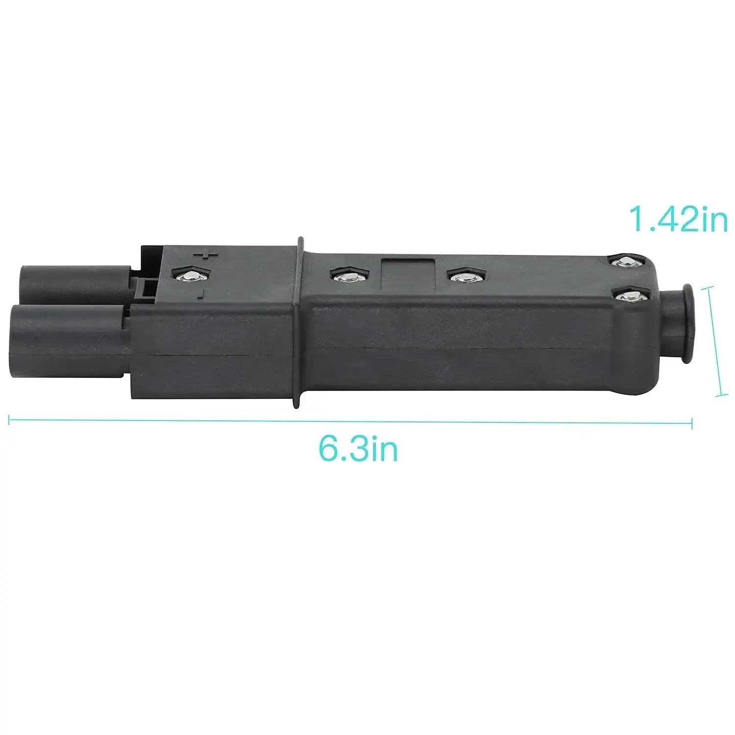 48V 18A Smart Golf Cart Charger with Digital Display & Handle for EZGO & Club Car (Lead-Acid) connector side view