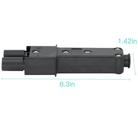48V 18A Smart Golf Cart Charger with Digital Display & Handle for EZGO & Club Car (Lead-Acid) connector side view