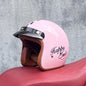 Motorcycle Half Open Face Four Seasons Universal Semi-open Motocross Helmet Pink Happy