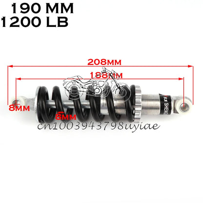 100MM 125MM 150MM 180MM 190MM 200MM Rear Suspension Shock for 47cc 49CC Super Minimoto ATV Quad electric scooter Pocket Bike 190mm-1200LB