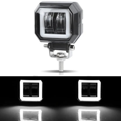 3 Inch LED Signal Lights Headlight Foglamp Round Square DRL Spot Beam Angle Eye Adjustable Bracket For Motorcycle Bike Automoble