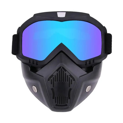 Outdoor Sport Windproof Mask Goggle Hd Bicycle Glasses Eyewear Riding Suv Summer Uv Protection Sunglasses FFMJ-blue