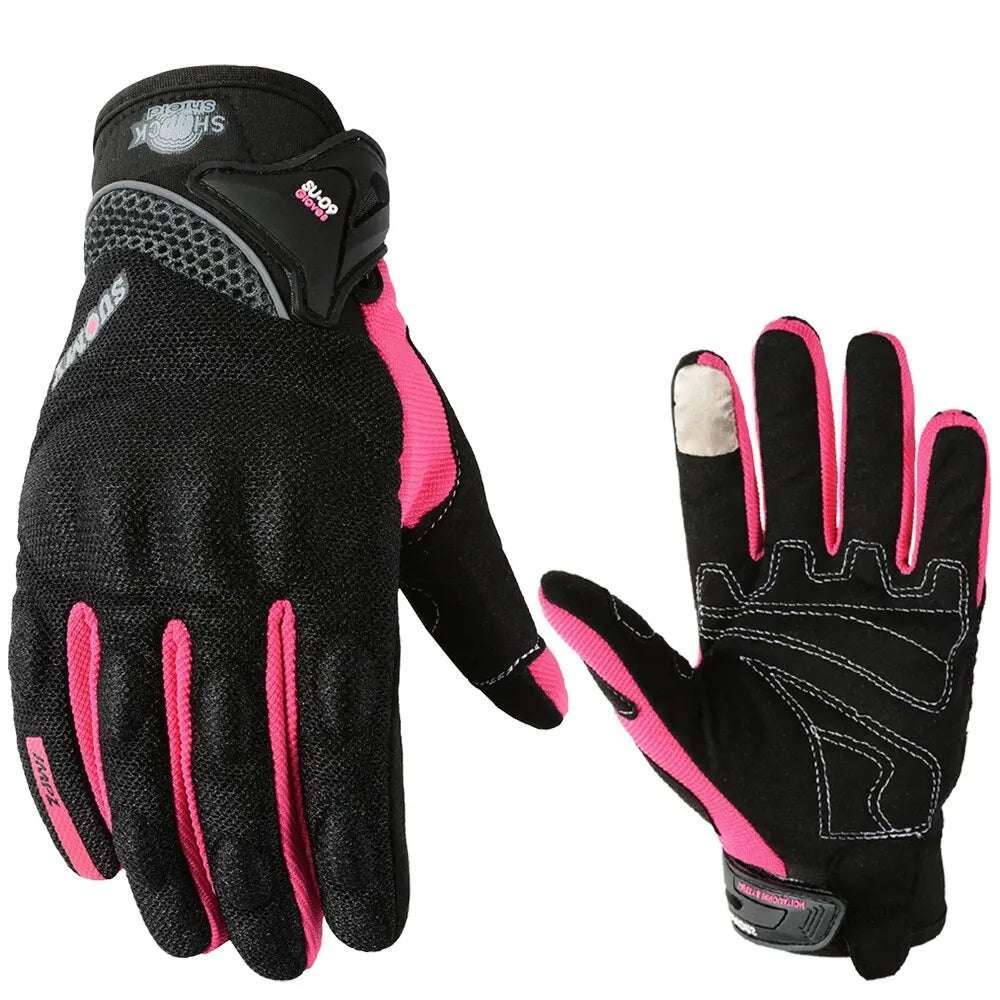SUOMY Breathable Full Finger Racing Motorcycle Gloves Quality Stylishly Decorated Antiskid Wearable Gloves Size S-XXL Black