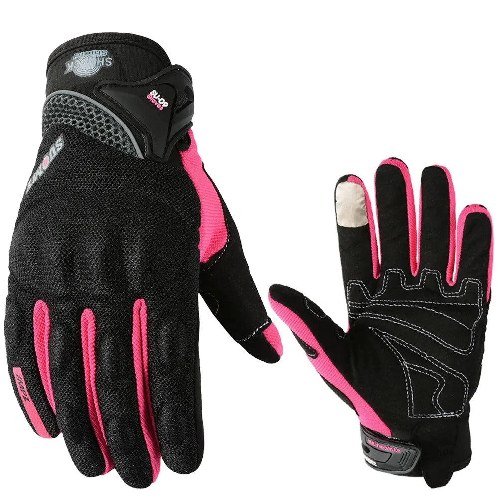 SUOMY Breathable Full Finger Racing Motorcycle Gloves Quality Stylishly Decorated Antiskid Wearable Gloves Size S-XXL Black