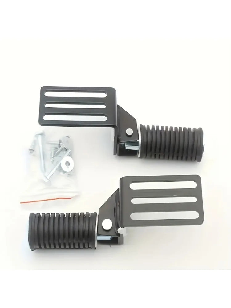 2pcs Foldable Metal Motorcycle Foot Pegs - Comfortable Street Cruise Pedals for Enhanced Riding Experience