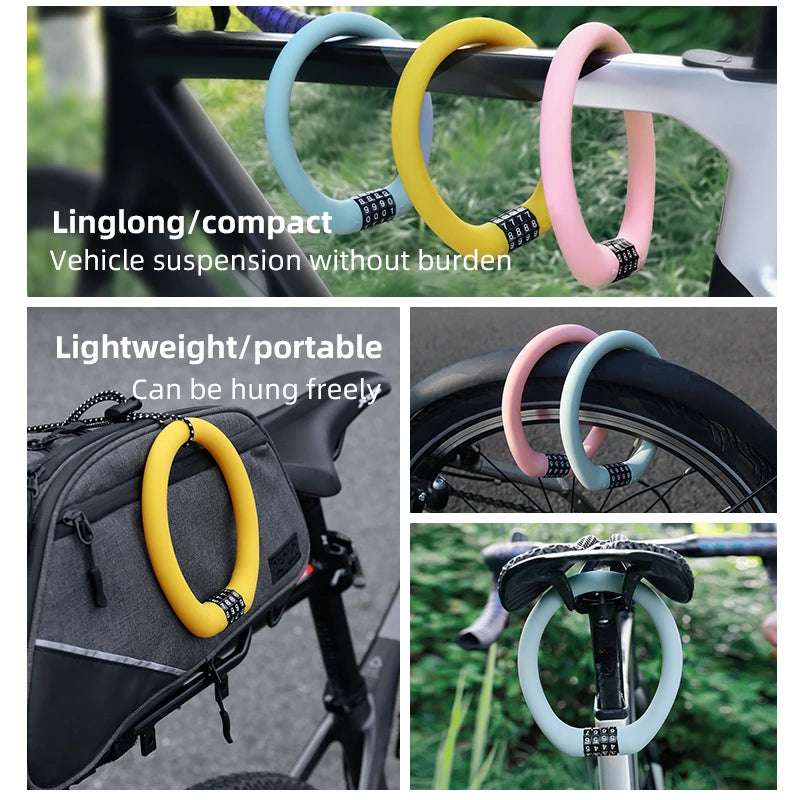 Anti-theft Bold Steel Cable Lock Soft Silicone Covered Road Bicycle Lock Portablle MTB Lock Bike Accessories
