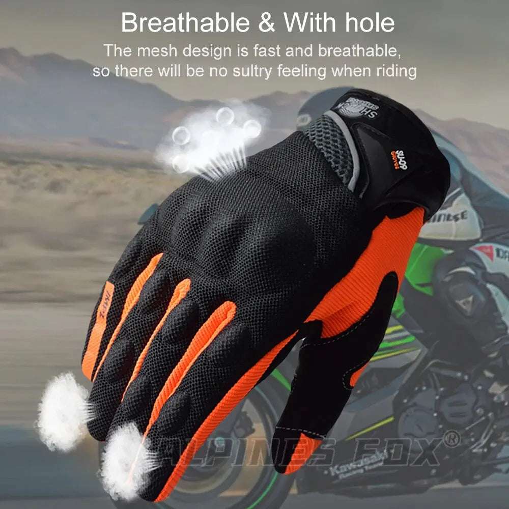 SUOMY Breathable Full Finger Racing Motorcycle Gloves Quality Stylishly Decorated Antiskid Wearable Gloves Size S-XXL Black