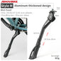 JSHOUBIKE Adjustable Bicycle Kickstand Aluminium Alloy MTB/Snow/Folding Bike/Electric Vehicle Bicycle Side Footrest 24-29 Inch Style M