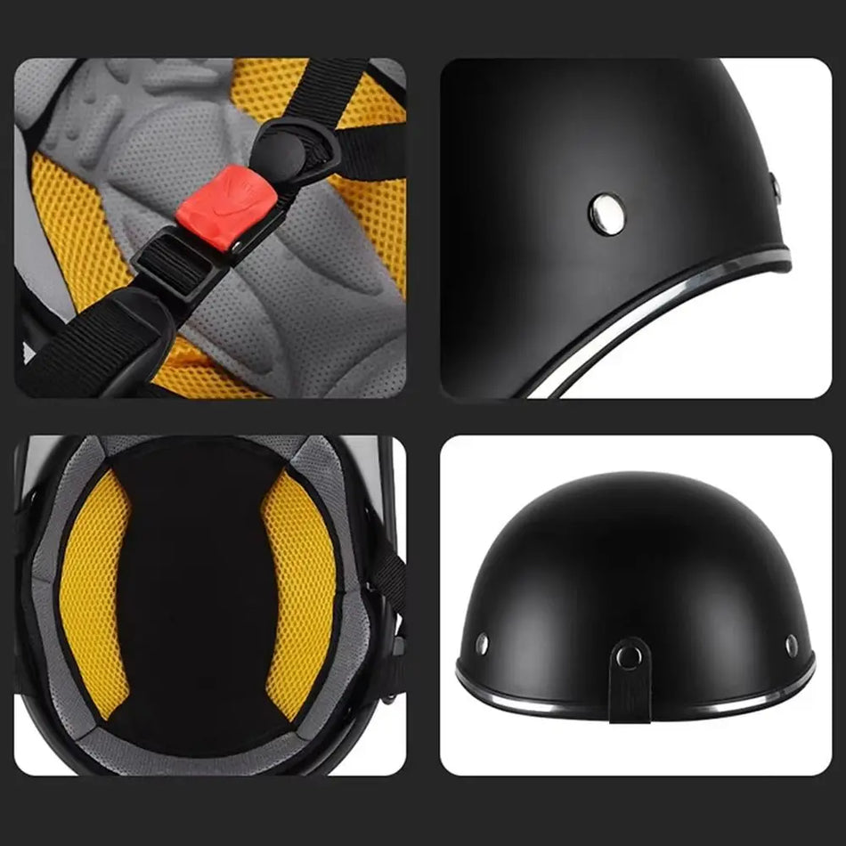 Motorcycle Half Helmet Baseball Cap