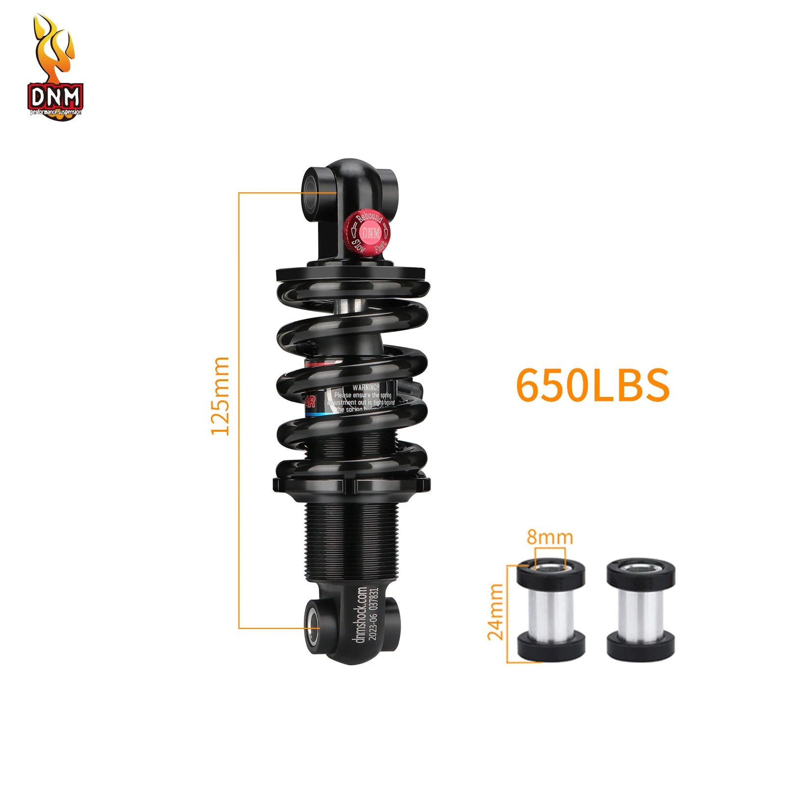DNM DV22AR Spring Bike Shock Absorber Hydraulic with Damping Adjust 125/150/190/200MM For Mountain Bicycle Rear shock