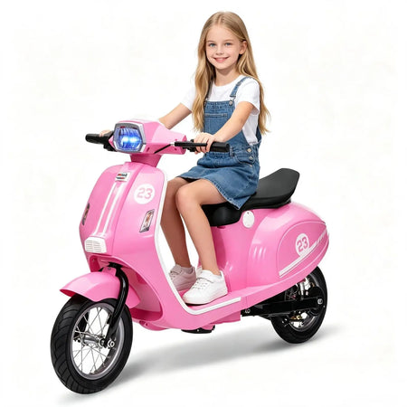 teenager riding 350w electric moped with helmet