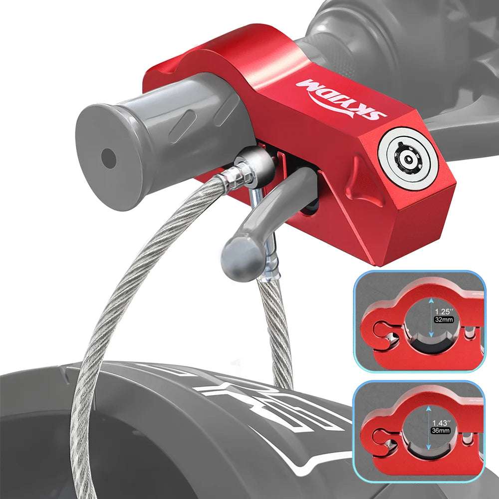 Motorcycle Handlebar Lock Motorcycle Helmet Lock Brake Lock Anti-Theft Grip Lock Combo bicycle security equipment adjustable