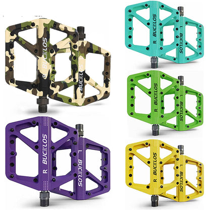 BUCKLOS Bicycle Pedal Nylon Mountain Bike Pedal Widen Road Bicycle Pedals Non-slip MTB Pedals for AM BMX Folding Bike