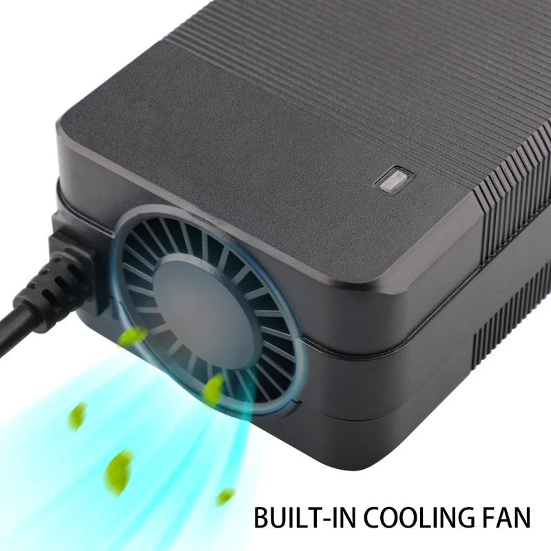 TANGSPOWER 54.6V 4A Smart Charger For Kugoo C1/G2/M4 13S Li-ion Battery Pack-Fast Charge with Cooling Fan, CE/FCC/UL Certified