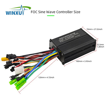 36V 48V 500W 25A E-Bike FOC Sine Wave Brushless Motor Controller S866 Colour LCD Display Set for Electric Bicycle Scooter Repair