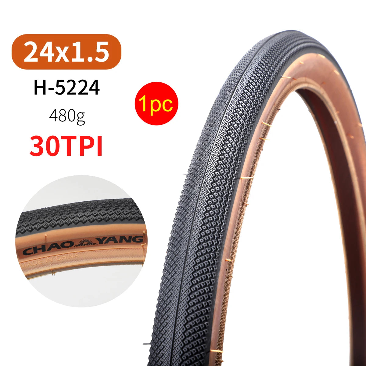 Chaoyang bicycle tire 24x1.5 26x1.5 road mountain bike tires gravel cycling wire type yellow edge ultralight 1pc CY 24x1.5 wire China
