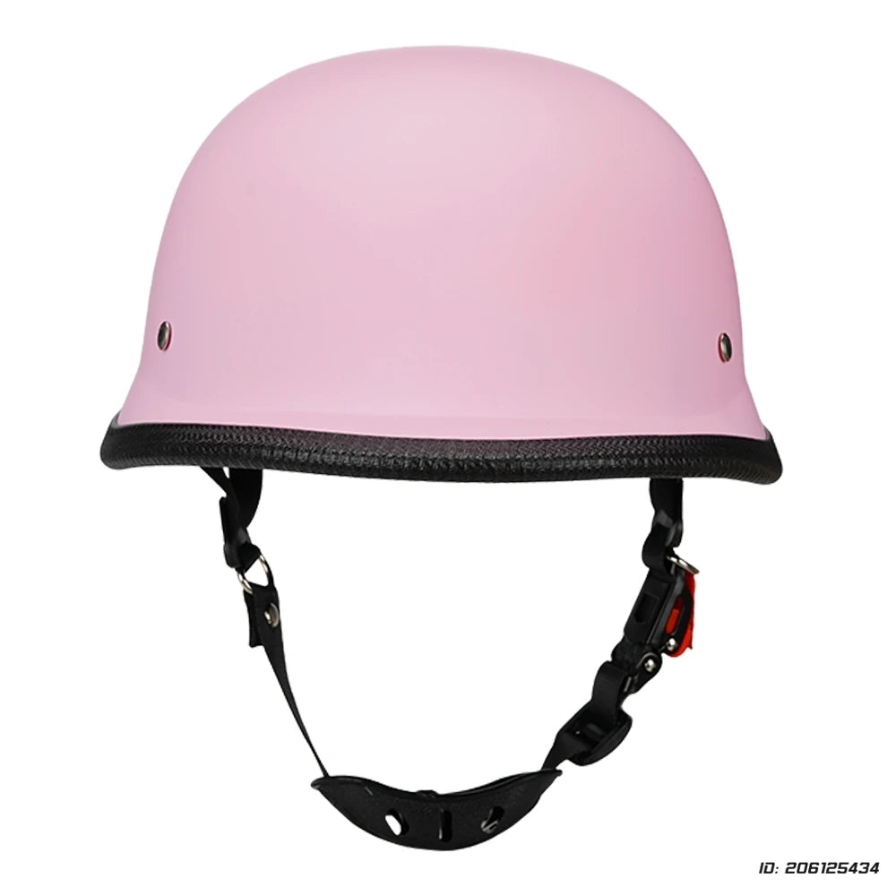 Helmet Motorcycle Leather Vintage Open Face Helmet Men Women Moto Half Helmet DOT Certification 307 Matte pink China