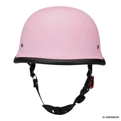 Helmet Motorcycle Leather Vintage Open Face Helmet Men Women Moto Half Helmet DOT Certification 307 Matte pink China