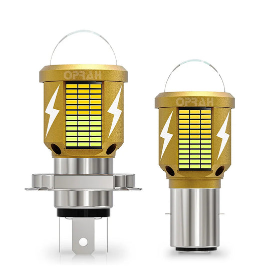 1pcs LED H4 Bulbs For Motorcycle Headlight Accessories H6 BA20D Hi/Lo Beam White Yellow Canbus High Power CSP 3570SMD Moto 12V