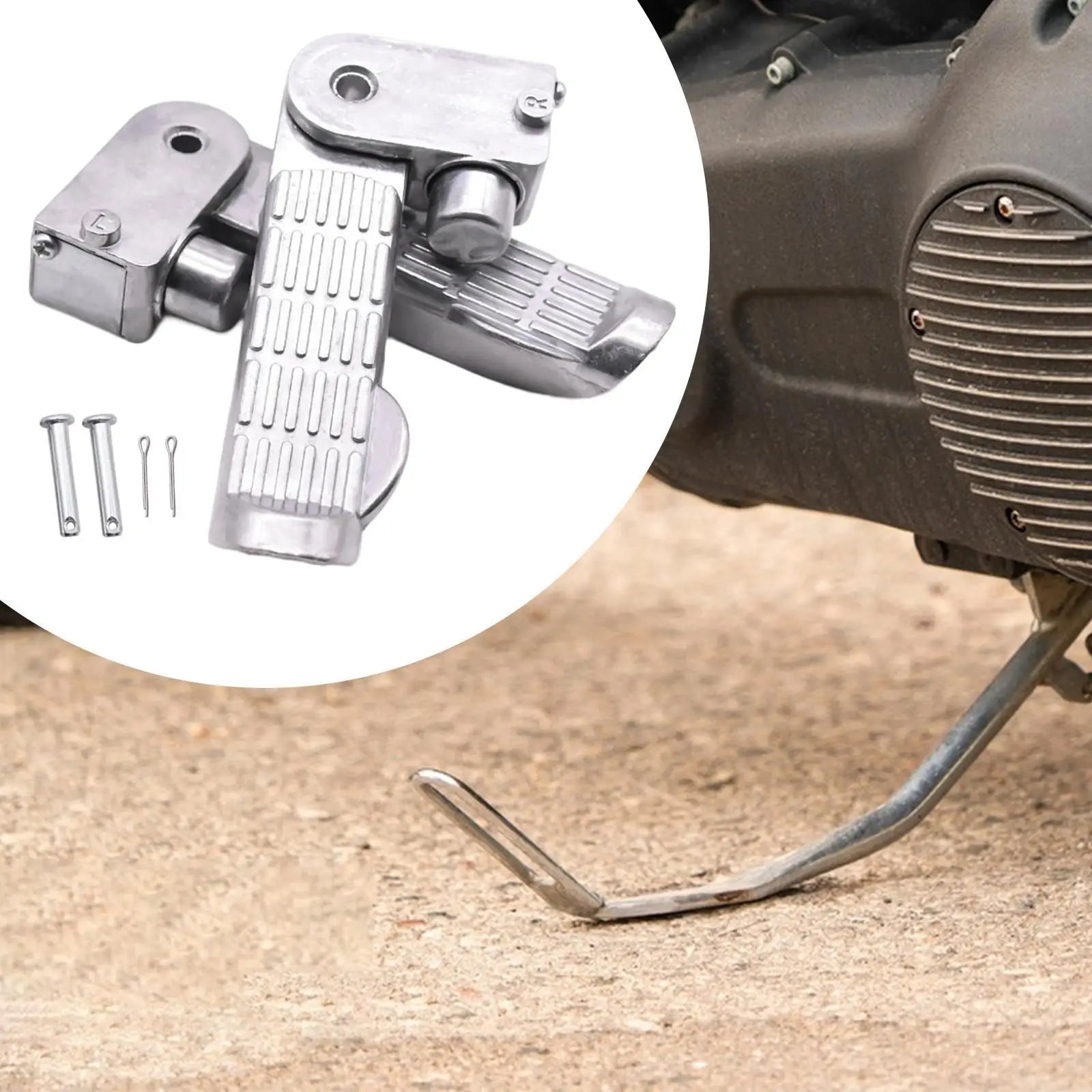 1 Pair of Motorcycle Foot Pegs Pedal Aluminum Alloy 11x2.5cm Spare Parts for E-bike Scooter Simple Assembly Folding