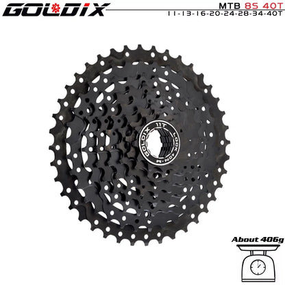 GOLDIX Black MTB Cassette 8/9/10/11/12 Speed 40/42/46/50T K7 Bicycle Freewheel Sprocket