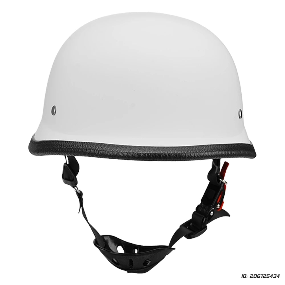 Helmet Motorcycle Leather Vintage Open Face Helmet Men Women Moto Half Helmet DOT Certification 307 Matte white China