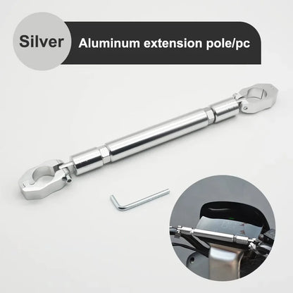 SEAMETAL Motorcycle Thick Balance Bar Universal 22mm Aluminum Crossbar Strengthen Handlebar Extended Motorbike Reinforce Lever Silver Bold Version CHINA