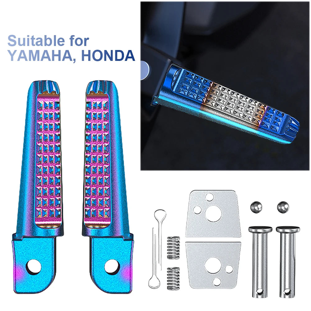 1 Pair Foot Peg Anti-Slip Foot Rests Pegs Aluminum Alloy Motorcycle Rear Footrests for Honda Phantom 150 CB190R for Yamaha