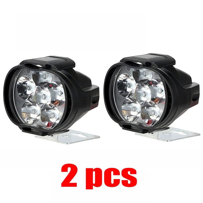 2pcs Motorcycle Led Headlight 12V High Bright Led Lights Lamp for Motorbike Moto External Front Led Focus Auxiliary Spotlights 2pcs headlights