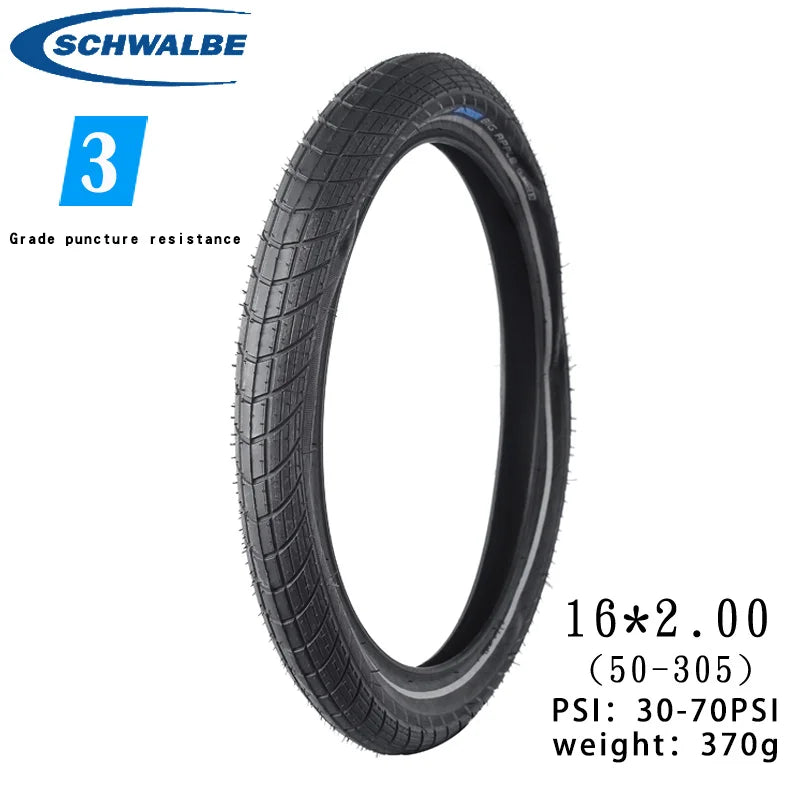Schwalbe city bicycle tire 12 14 16 18 20 24 26 28inch steel tire 2.00 2.15 Big Apple small wheel diameter balanced bicycle tire 1PCS 16X2.00 China