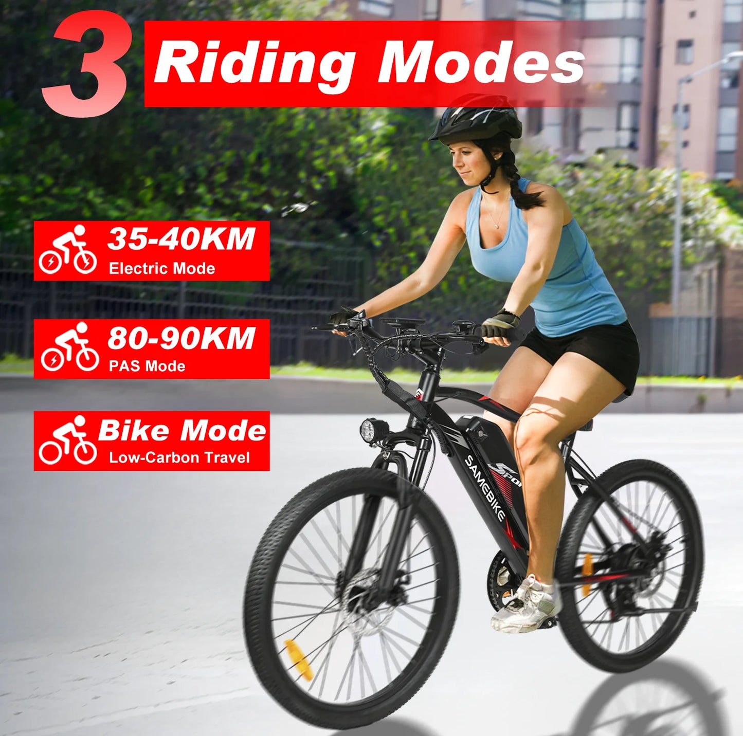 SAMEBIKE EBE2 500W Electric Bicycle 26" All-Terrain E-Bike with Torque Sensor & Removable Battery