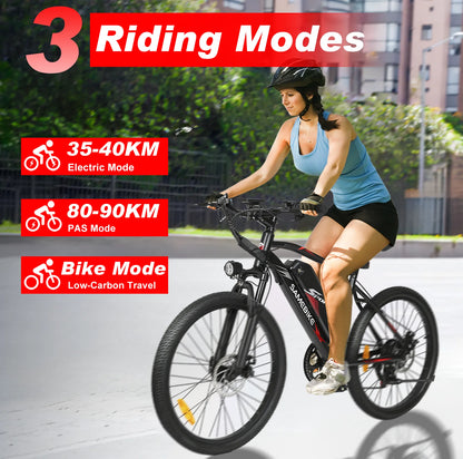 SAMEBIKE EBE2 500W Electric Bicycle 26" All-Terrain E-Bike with Torque Sensor & Removable Battery