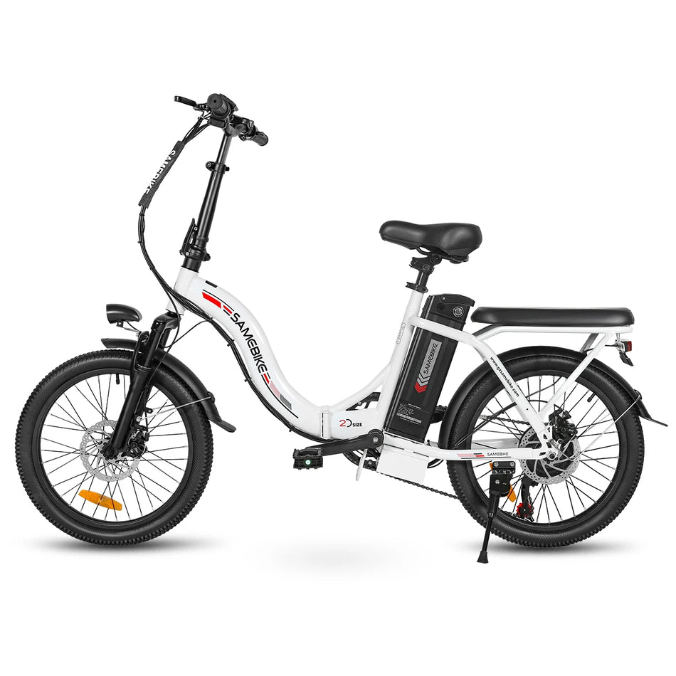   SAMEBIKE CY20 36V 12AH Folding Retro Electric Bike – 20” Alloy Frame, Dual Seat, 350W Motor