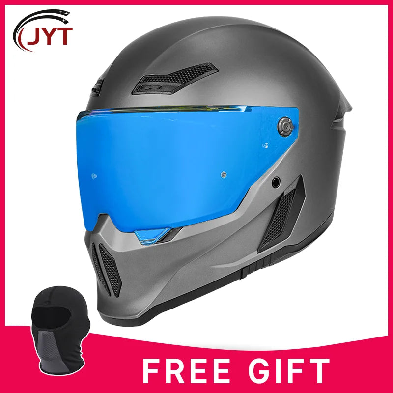 Motorcycle helmet matte black with reserved Bluetooth slot DOT certified sun protection breathable