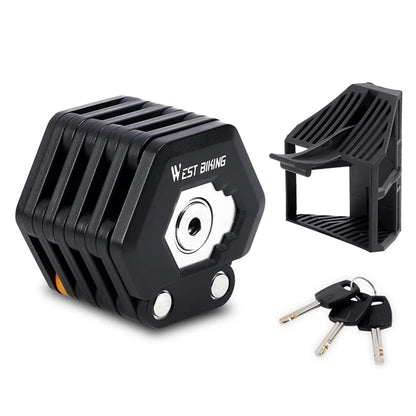WEST BIKING Bicycle Folding Lock Portable Alloy Steel Anti-theft Safety Lock Motorcycle E-bike Lock MTB Road Bike Accessories