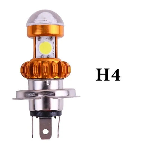 1PC H4 BA20D 3SMD Motorcycle Headlight Hi/Low Scooter Bulb COB Bulb 12V-96V Lamp Motor Fog Headlamp Motorcycle Super Brigh