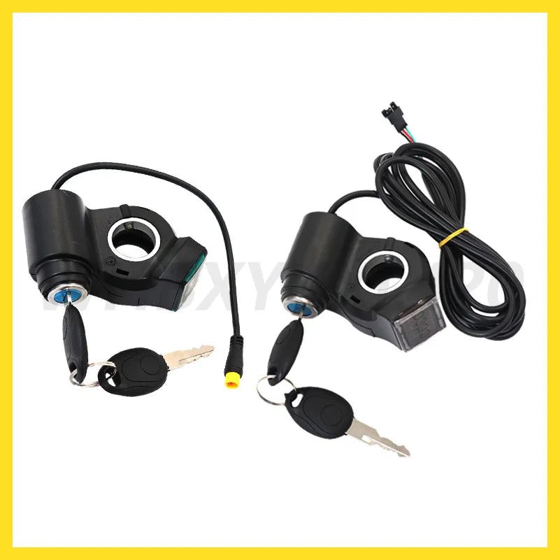 Electric Scooter Thumb Throttle Voltmeter Digital Voltage Display Switch Power with Key Lock Bike Finger Thumb Throttle dropship