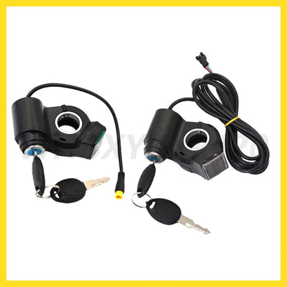 Electric Scooter Thumb Throttle Voltmeter Digital Voltage Display Switch Power with Key Lock Bike Finger Thumb Throttle dropship