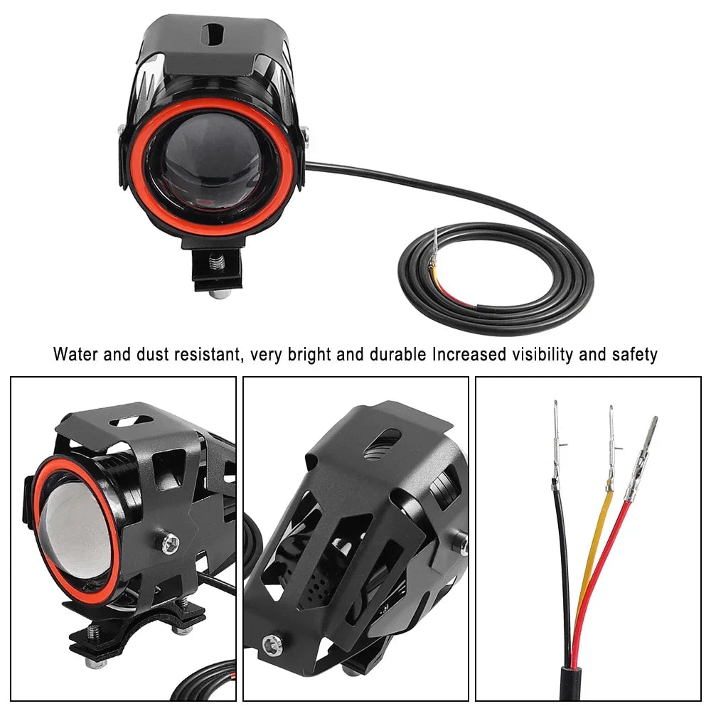 For Kukirin LED Spotlight Laser Highlight Flashing Angel Demon Eyes For Citycoco Kugoo Electric Scooter Headlight horn Parts