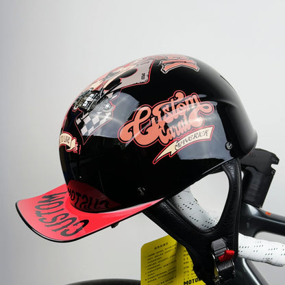 Vintage Half Helmet Motorcycle Helmet For Men Women Summer Universal Electric Motorcycle Bunny-Girl China