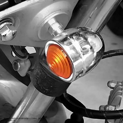 2pcs Motorcycle Turn Indicator Daytime Mini Motorcycle Running Lights for Rear and Head Turn Round Running Lights for Motorcycle