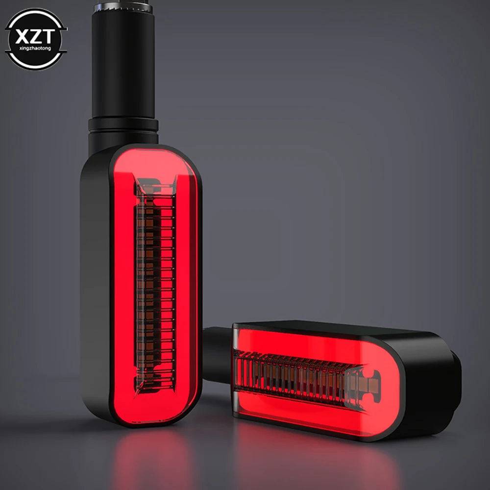 2Pc Turn Signal LED Light Motorcycle Stop Signal DRL Flowing Water Flashing 2 in 1 Blinker Tail Accessory Lamps New